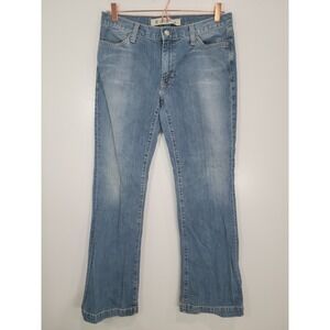 Y2K GAP Long Lean Jeans Women's Medium Wash Stretch Bootcut Denim Pants Size 8